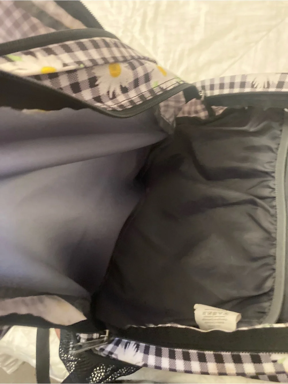 TRANS by JANSPORT Checkerboard With Daisies Charm Loaded Backpack